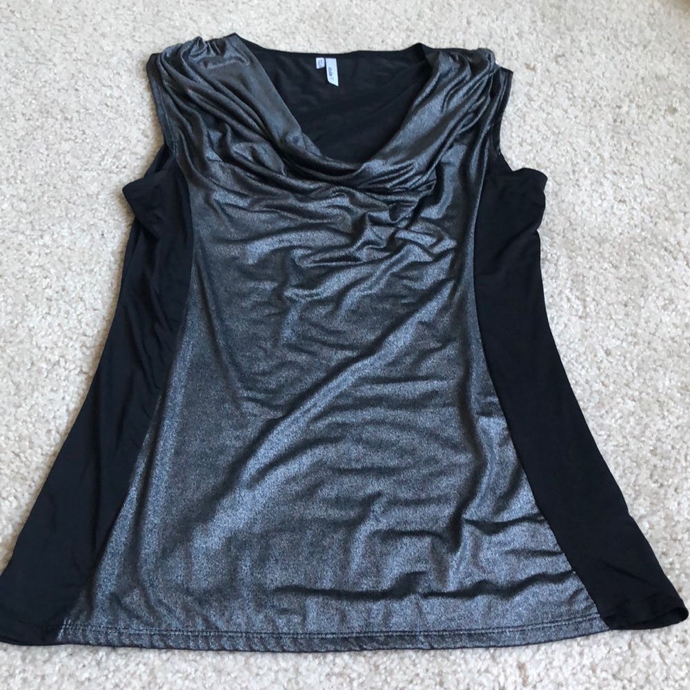 Black and metallic silver tank.